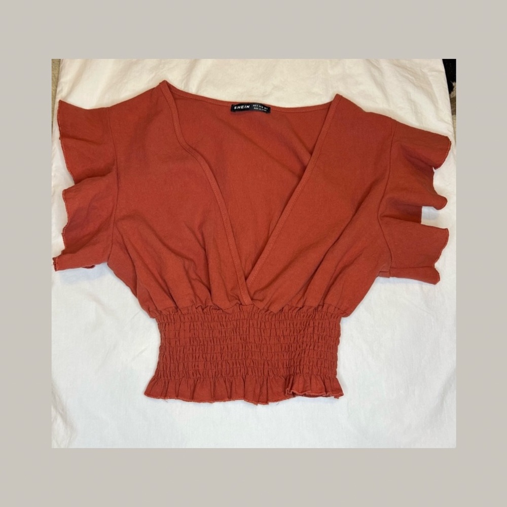 SHEIN V-Neck Ruffled Top - Picture 3 of 7